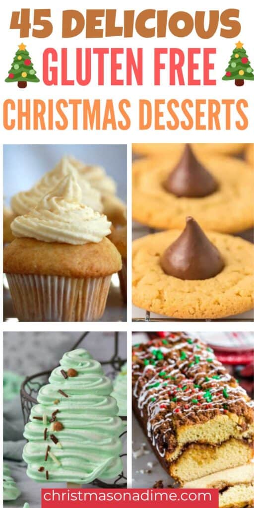 Your Christmas isn’t complete without some gluten free Christmas desserts. Try 45 of the best gluten free dessert recipes at your next party. Having a gluten free diet shouldn’t deprive you of enjoying delicious Christmas desserts. That’s why we have the most delicious and easy gluten free Christmas dessert options you can try. #christmasonadime #glutenfreechristmasdesserts #glutenfreedesserts