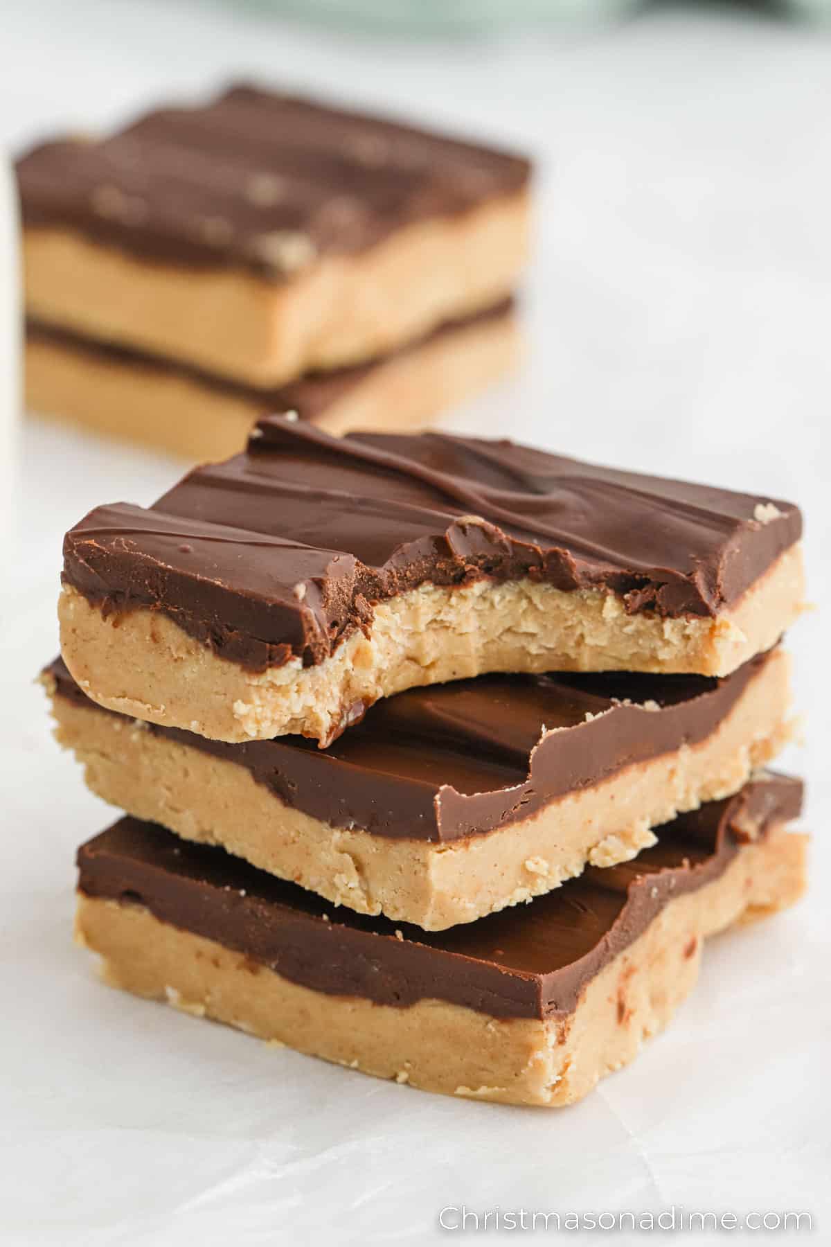 close up image of Buckeye bars stacked