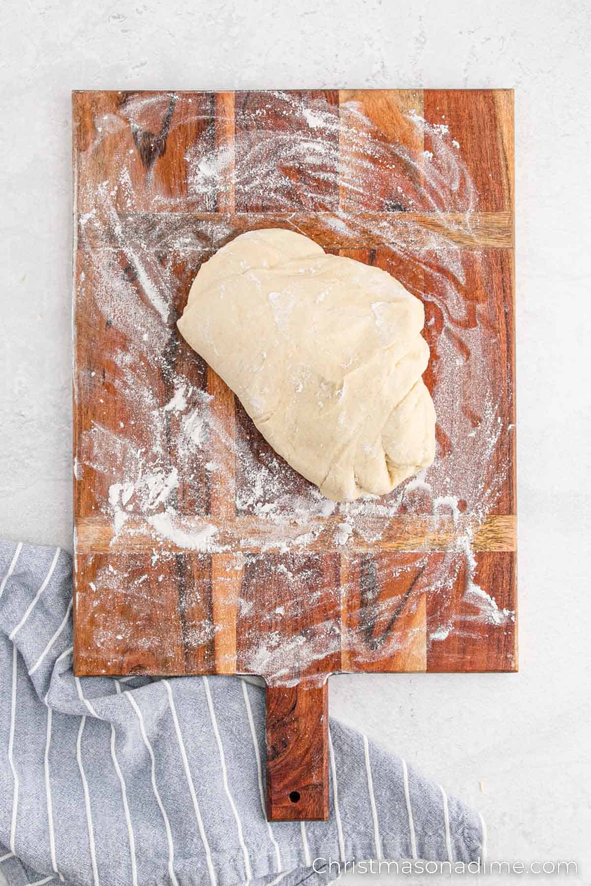 Dough on a floured surface
