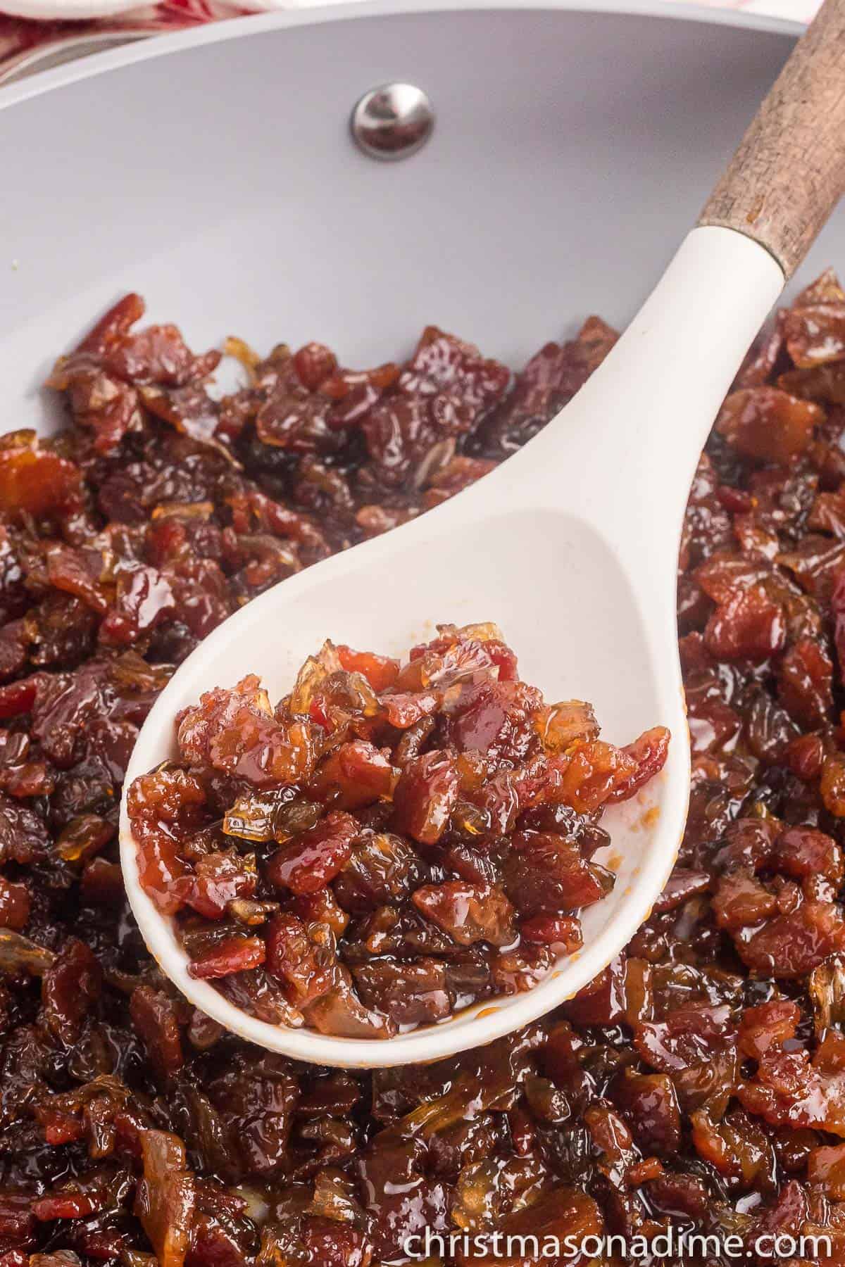 Bacon Jam in a spoon